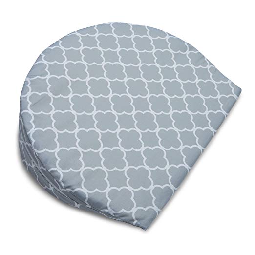 Gray pregnancy wedge with white graphic design pattern.
