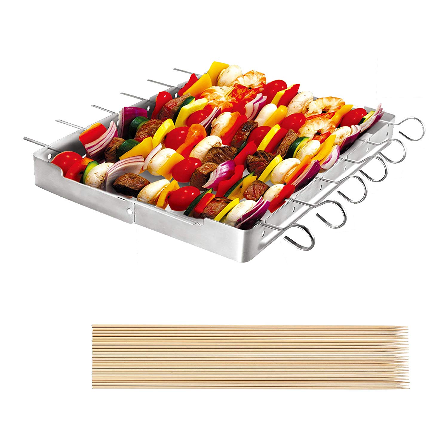 Shish kabob grilling kit.