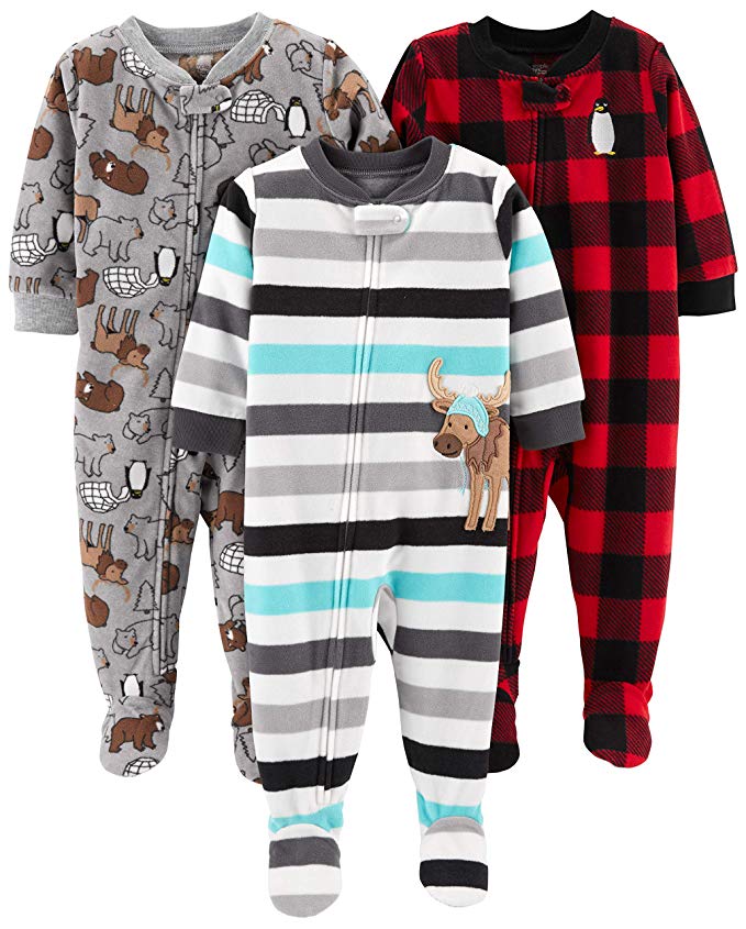 Assortment of zipper pajamas for babies.