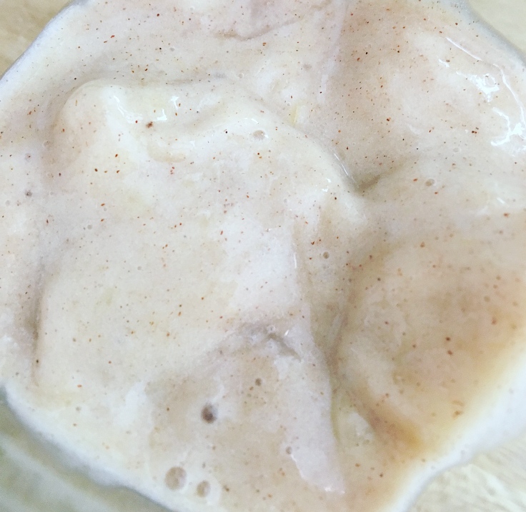 Banana and breast milk ice cream in blended.